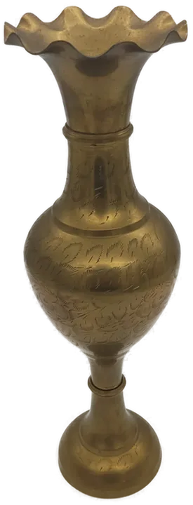 Deko Vintage Vase aus Messing mit Gravur - Bild 2