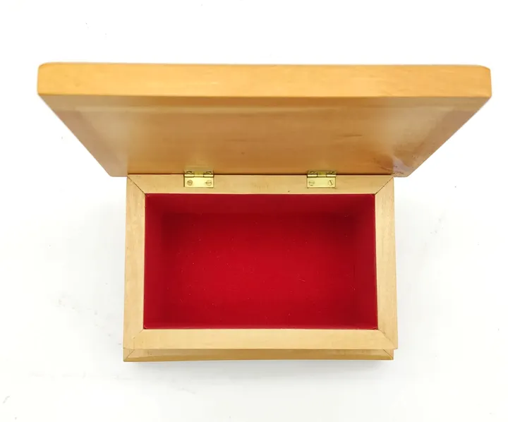 Holzschatulle mit rotem Samtbezug - Bild 3