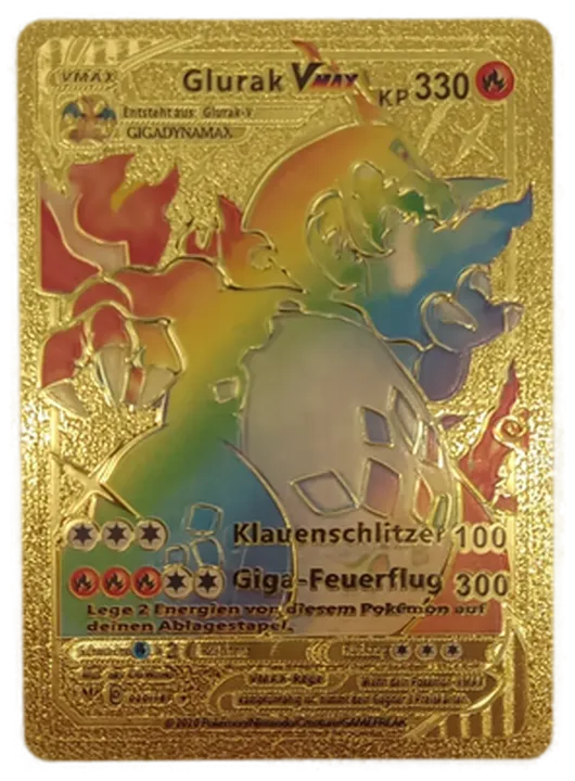 Pokémon Sammelkarte Goldfolie Vmax Glurak Vmax - Bild 1