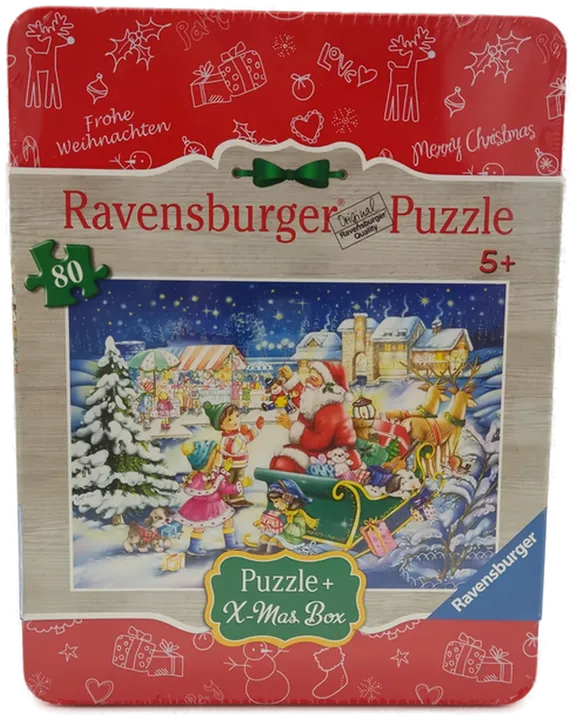 Ravensburger X-Mas Weihnachten Puzzle+ Metallbox 80 Teile ab 5 Jahre - Bild 1