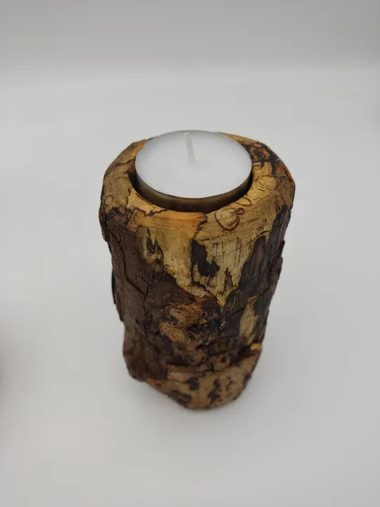 Teelichthalter aus hochwertigem Holz - Upcycling Design - Bild 4