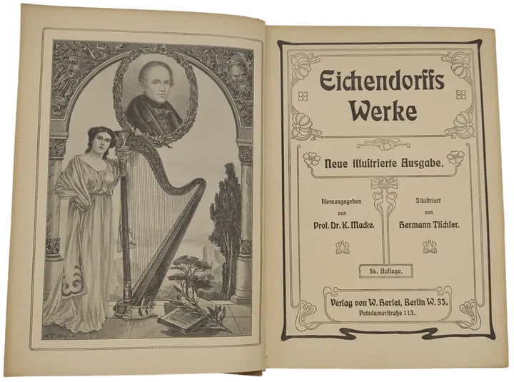 Eichendorffs Werke -Neue illustrierte Pracht-Ausgabe von Professor Dr. Karl Macke, Vintage - Bild 5