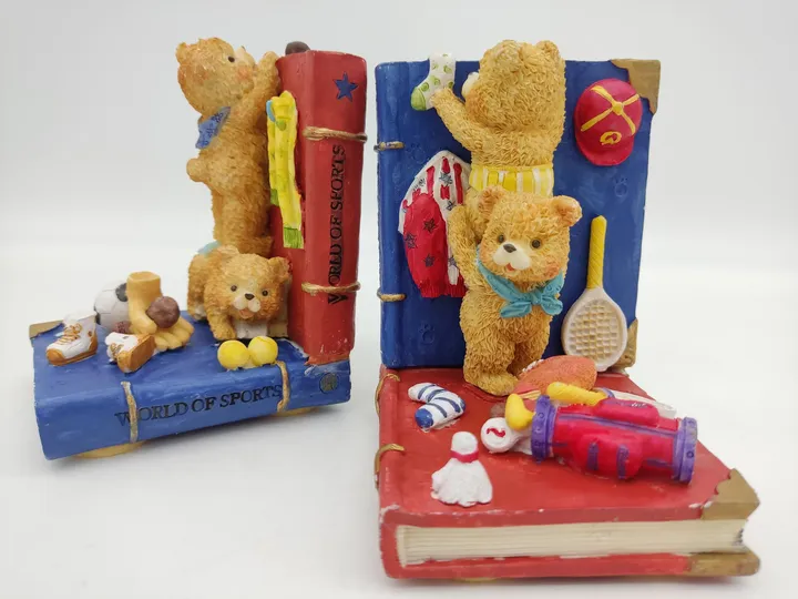 Vintage Büchstützen mit Teddybären  - Bild 2