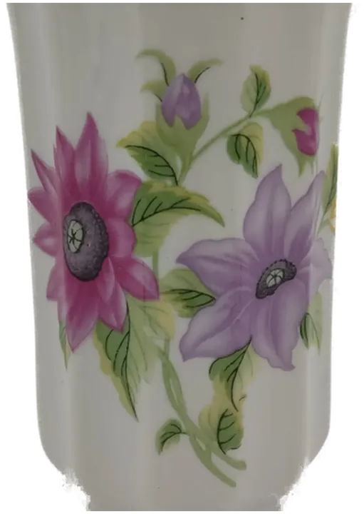 Porzellan - Vase mit Blumendekor - Bild 2