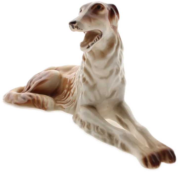 Porzellanfigur Windhund / Greyhound – liegend  - Bild 2