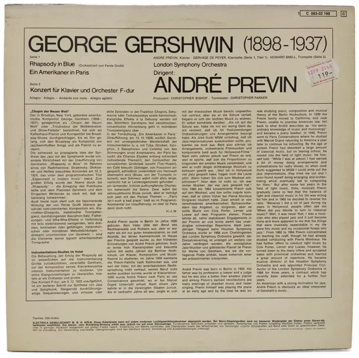 Vinyl LP - Andre Previn - George Gershwin  - Bild 2