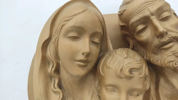 Maria, Josef & Jesus Wandbehang aus Holz / Heiligenfiguren - Bild 2