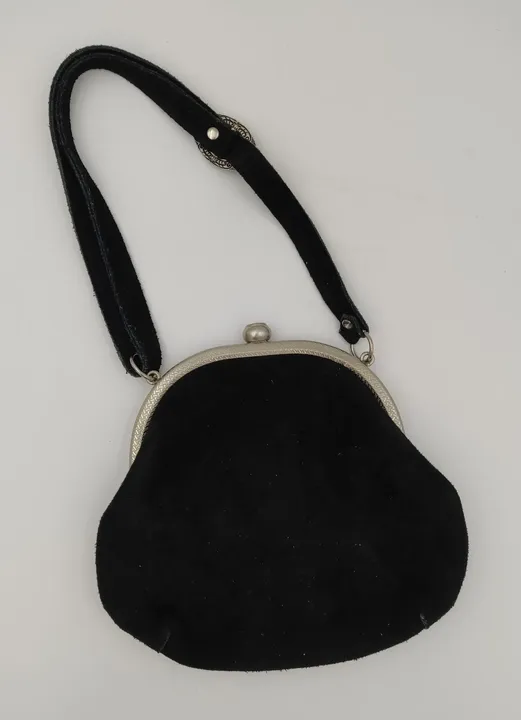 Damen Trachtentasche aus Rauleder schwarz - Bild 3