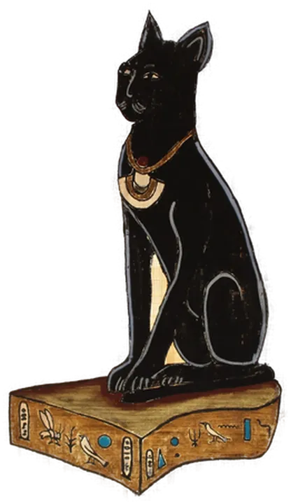 Ägyptisches Papyrusbild – Göttin Bastet, handgemalt, 26 × 22,5 cm, mit Originalhülle - Bild 3