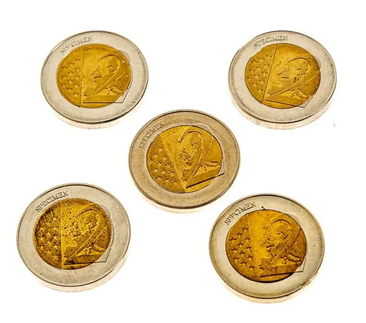 Konvolut Specimen Münzen 2 Euro 2007 - 5 Stück - Bild 3