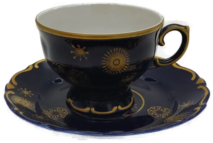Fine China Lichte Sammeltasse Echt Kobalt 3-tlg. - Bild 1