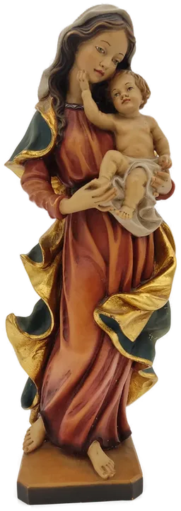 Muttergottes mit Jesus Holzstatue - Hochwertige Deko-Skulptur - Bild 1