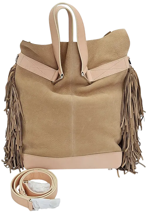 Max V. Koenig Damen Handtasche mit Fransen, beige/creme - mittel - Bild 1
