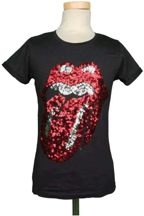 C&A Rolling Stones Mädchen T-Shirt schwarz mit Pailetten - 146/152 - Bild 4
