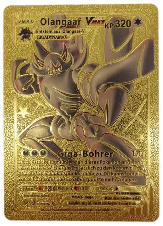 Pokémon Sammelkarte Goldfolie Vmax Olangaar Vmax - Bild 1