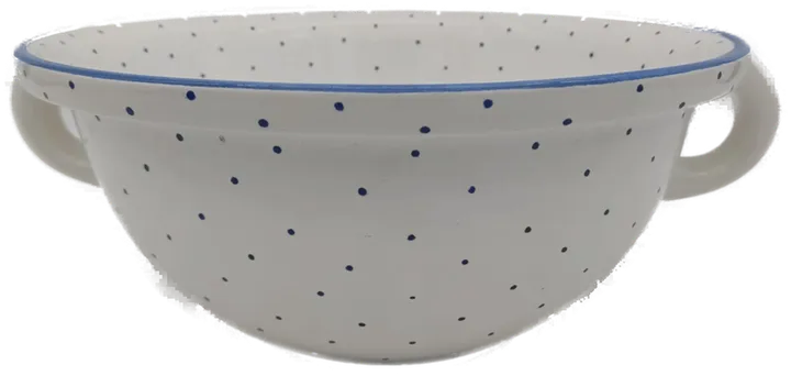 Gmundner Keramik Schüssel blaue Tupfen Durchmesser:27 cm - Bild 1