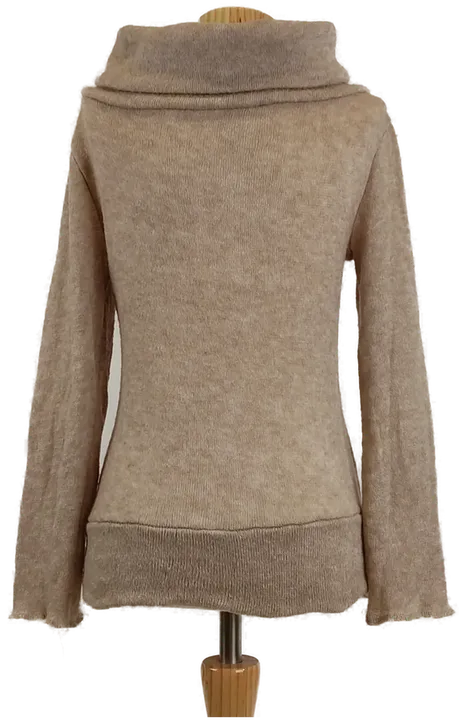 Damen Strickpullover mit weitem Rollkragen, Beige, Gr. 38 - Bild 2