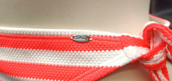 Skiny Triangel-Bikini neon pink/weiß gestreift Gr. 40 - Bild 4