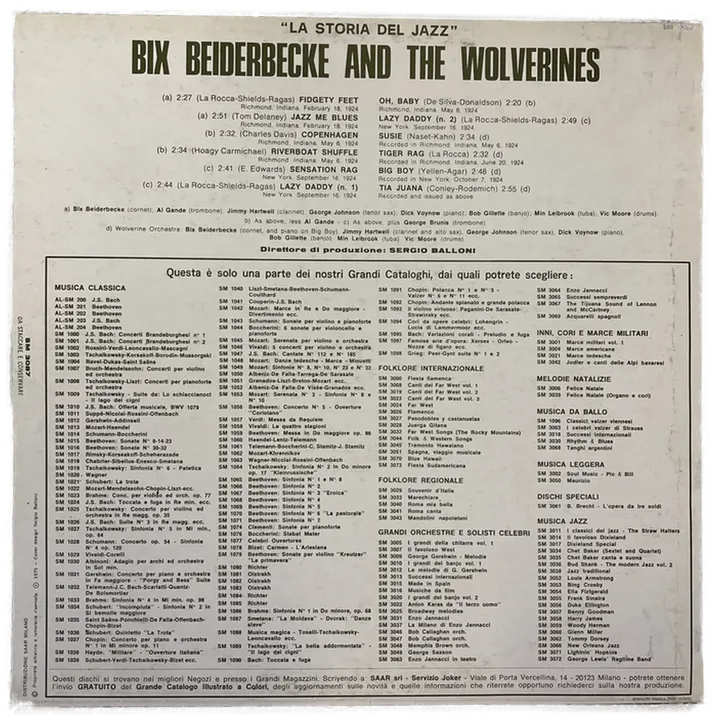 LP - Bix Beiderbecke & the Wolverines - la Storia del Jazz - Bild 2