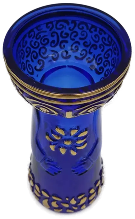 Zwiebelvase blau mit goldenen Elementen - Bild 3