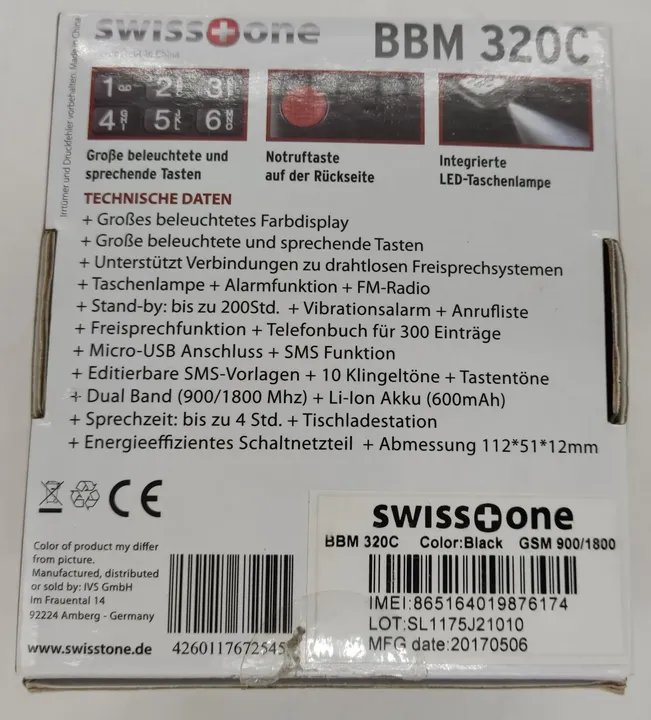 Swisstone Mobiltelefon BBM 320c /GSM/All Carriers/ 1 GB schwarz  - Bild 3