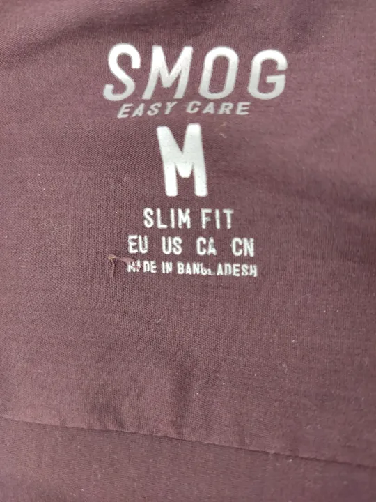 SMOG Herrenhemd weinrot - M (Slim fit) - Bild 4