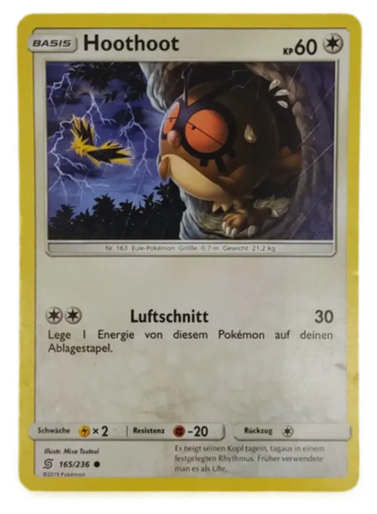  Pokémon Sammelkarte Hoothoot Basis - Bild 1