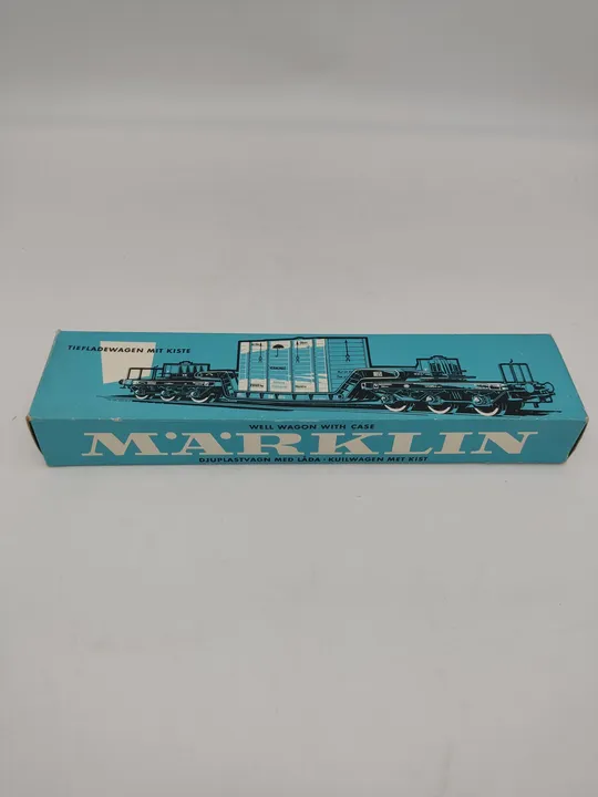 Märklin 4618 Tiefladewagen mit Kiste im Originalkarton  - Bild 2