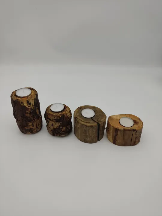 Teelichthalter aus hochwertigem Holz - Upcycling Design - Bild 4