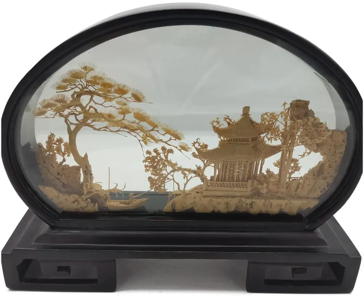  Diorama Schaukasten - Chinesische Korkschnitzerei - Bild 3
