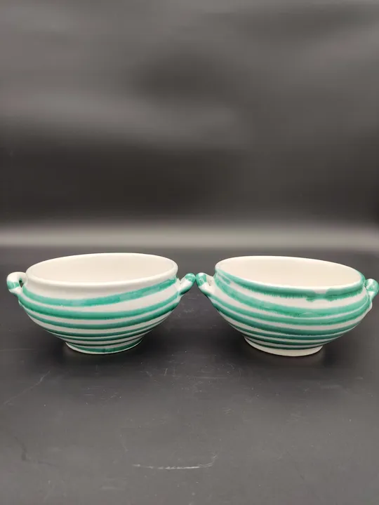 Gmundner Keramik Schale/Suppenteller grün geflammt - Bild 1