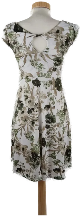 Damen Sommerkleid Ärmellos, weiß mit grünem Blumenmuster, Gr. 38 - Bild 3