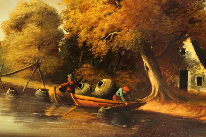 Gemälde – Landschaft am Fluss, signiert „Zodka“ - Bild 3