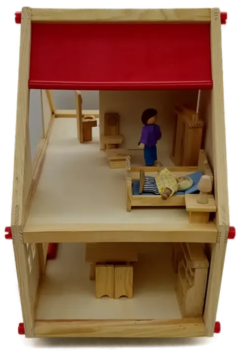  Small Foot Puppenhaus mit Möbeln, 2 Etagen, Rollenspielzeug für Kinder, aus Holz, inkl. Einrichtung, ab 3 Jahren - Bild 4