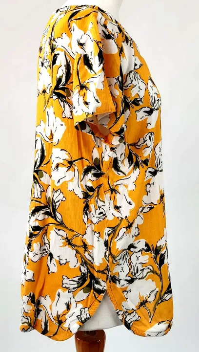 ICHI Damen Blusenshirt gelb mit Blumenmuster - M - Bild 3