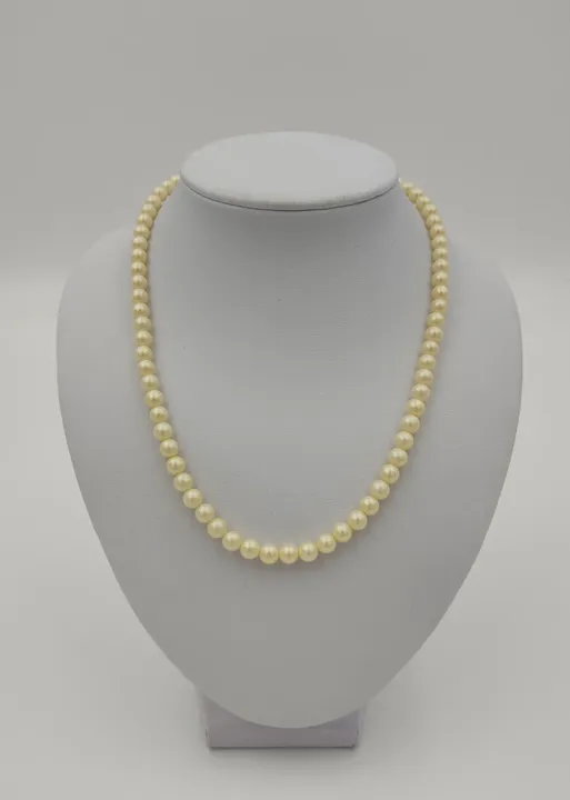 Damen Perlenkette aus Kunststoff weiß  - Bild 1