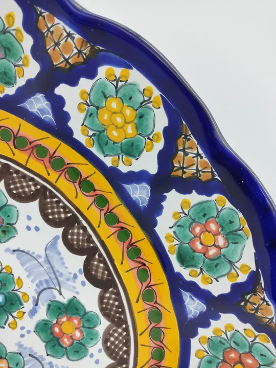  Vintage Talavera Teller mexikanische Keramik Volkskunst signiert  - Bild 2