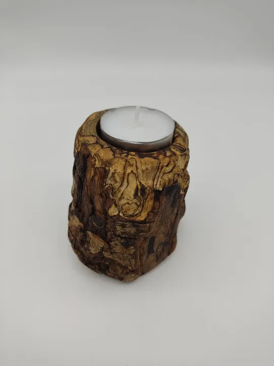 Teelichthalter aus hochwertigem Holz - Upcycling Design - Bild 2
