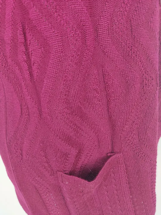Gilet, mit V-Ausschnitt, weinrot mit Musterung und Taschen, Größe 40 - Bild 3