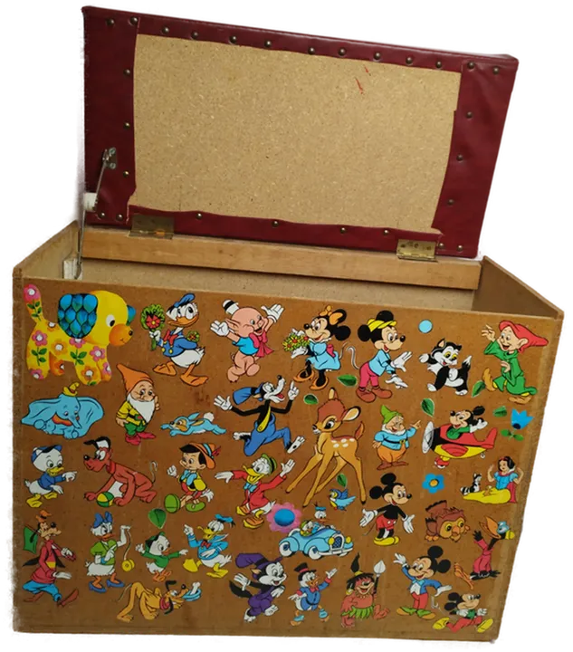 Spielzeugkiste aus Holz mit Retro Stickern  - Bild 3