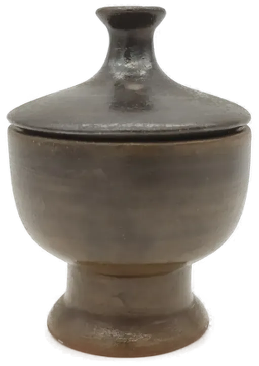 kleines Döschen aus Keramik braun  - Bild 1