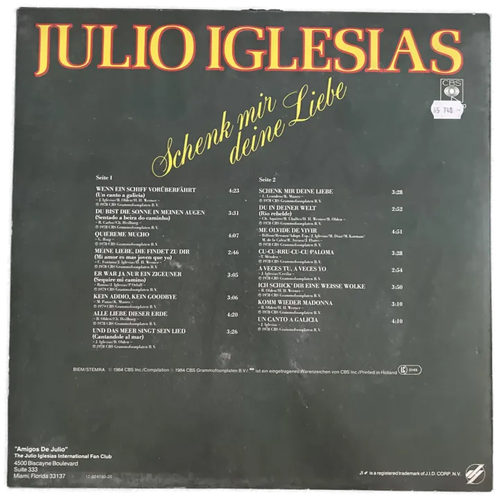 LP - Julio Iglesias - Schenk mir deine Liebe - Bild 2