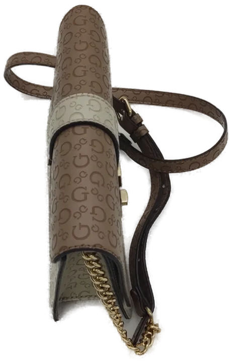  Guess Handtasche mit Logo-Muster in Braun-Beige - Bild 5