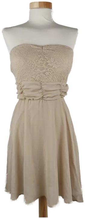 Kleid schulterfrei mit Brustteil, beige Größe XS/S (geschätzt) - Bild 1