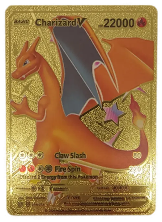 Pokémon Sammelkarte Goldfolie Basic Charizard V - Bild 1