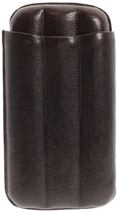 Elegantes Zigarrenetui aus Echtleder für bis zu 3 Zigarren – Dunkelbraun – Vintage-Stil - Bild 1