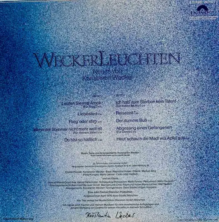 LP - Konstantin Wecker – Weckerleuchten - Vinyl  - Bild 4