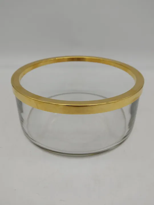 Glasschale mit vergoldetem Rand / 19 cm - Bild 1
