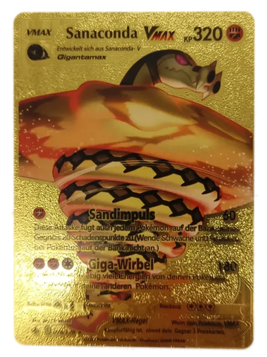  Pokémon Sammelkarte Goldfolie Sanaconda Vmax - Bild 1