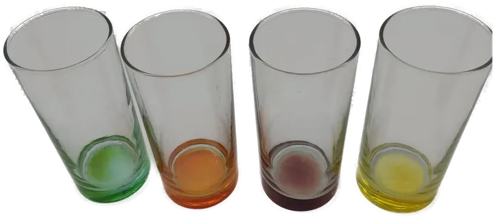 Longdrink Gläser verschiedenfarbig - gelb - orange - grün - braun - Bild 1
